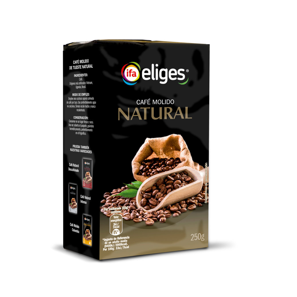 CAFE MOLIDO NATURAL INTENSO IFA ELIGES 250g.