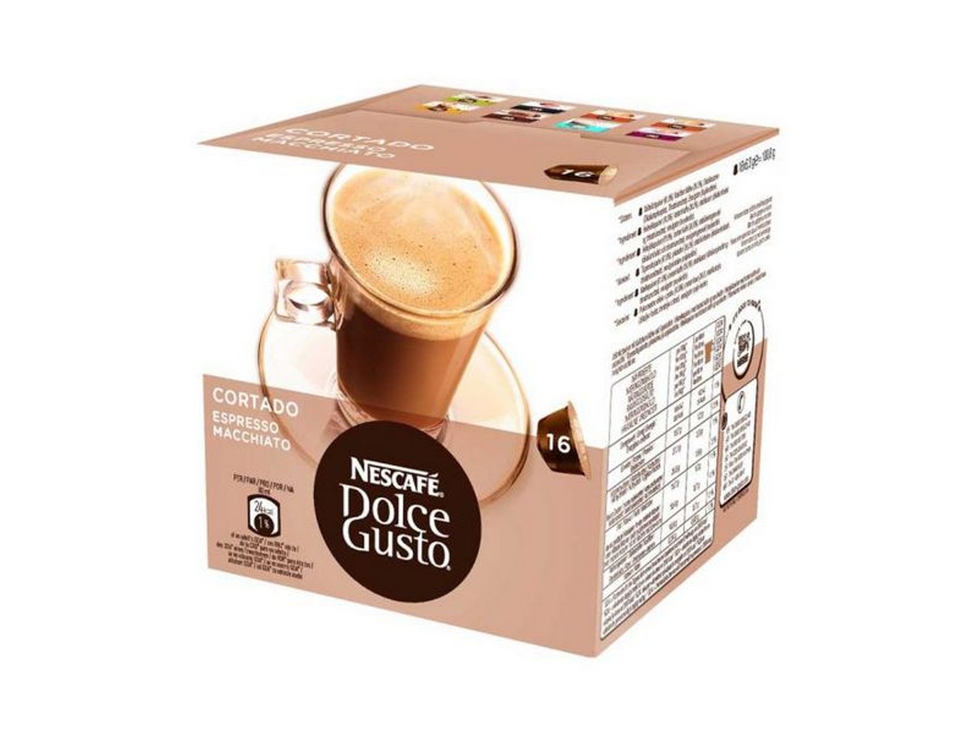 DOLCE GUSTO CAFE CORTADO 100g. 16ud.