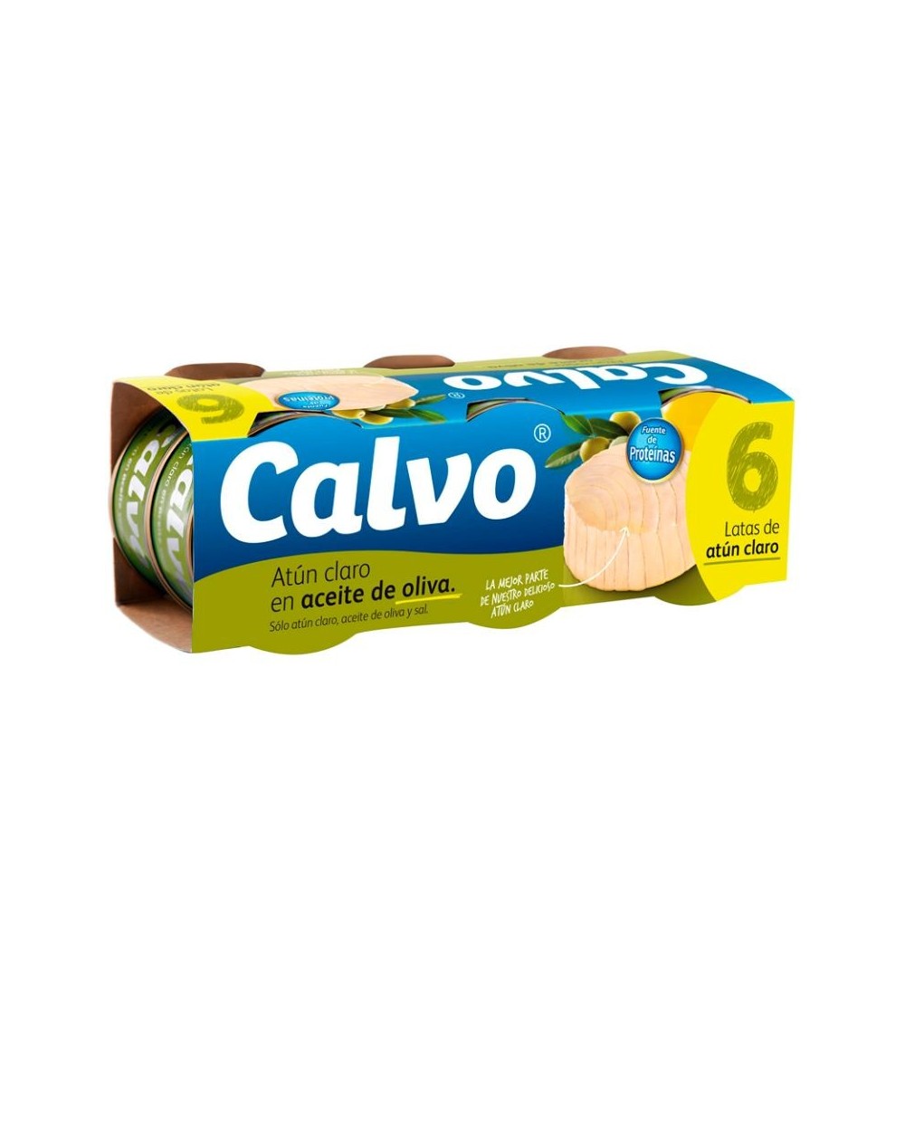 ATUN CLARO EN ACEITE DE OLIVA CALVO PACK  6x55g.