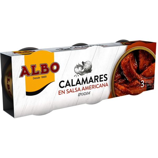 CALAMARES SALSA AMERICANA ALBO 3x65g.