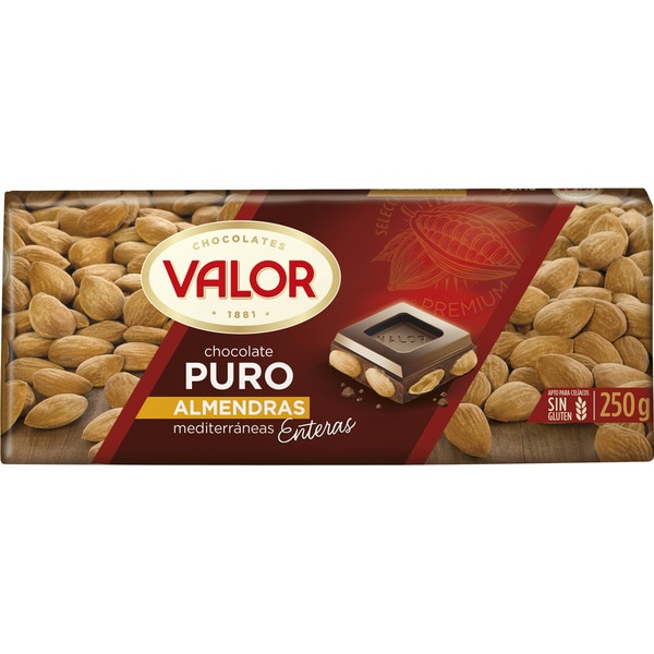 CHOCOLATE PURO ALMENDRA VALOR 250 g. 