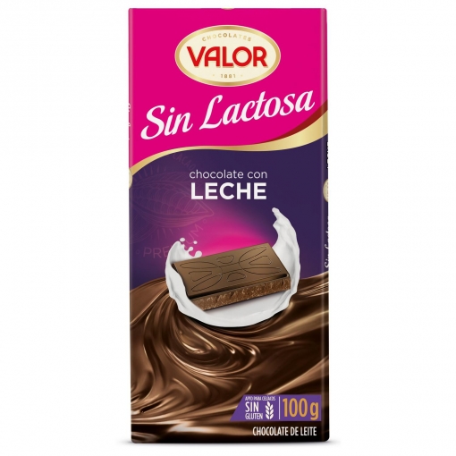 CHOCOLATE VALOR LECHE SIN LACTOSA 100 g.
