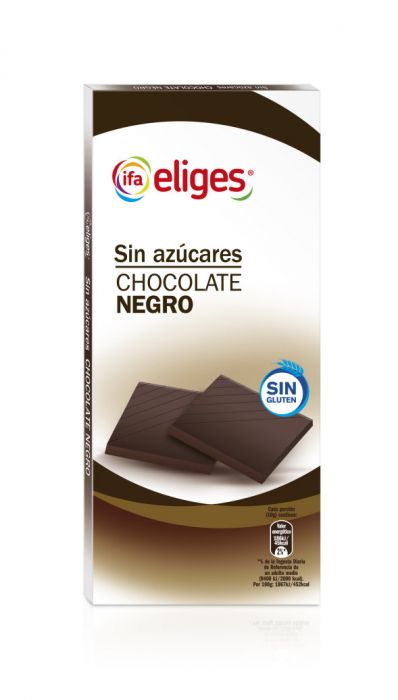 CHOCOLATE NEGRO 52% CACAO SIN AZUCAR IFA ELIGES 100 g.