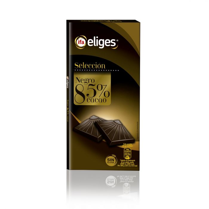 CHOCOLATE NEGRO 85% CACAO IFA ELIGES SIN AZUCAR 100g.