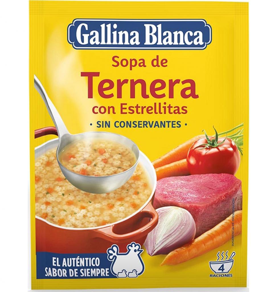 SOPA GALLINA BLANCA TERNERA CON ESTRELLITAS 74 g.