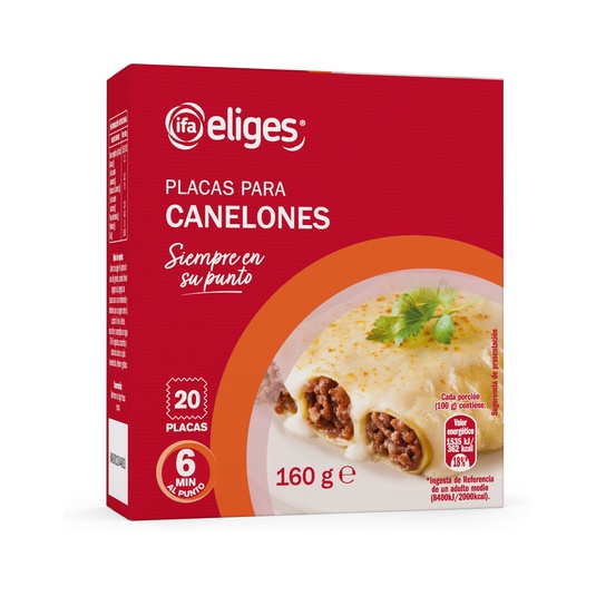 PLACAS CANELONES IFA ELIGES 160g.