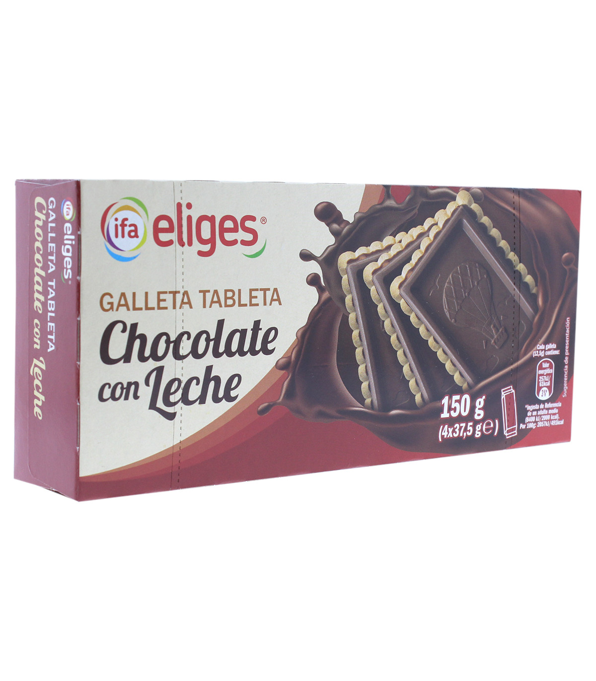 GALLETA TABLETA CHOCOLATE CON LECHE IFA ELIGES 150 g.