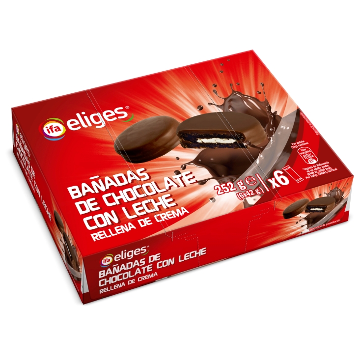 GALLETA BAÑADAS CHOCOLATE CON LECHE IFA ELIGES 252 g.