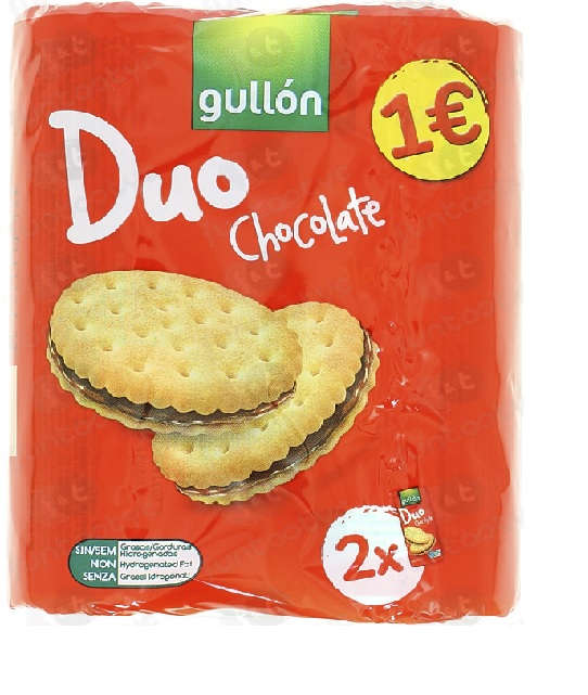GALLETA DUO CHOCOLATE GULLON Pack 2x145 g.