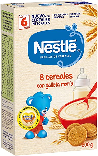 PAPILLAS NESTLE 8 CEREALES CON GALLETA MARIA 475g.