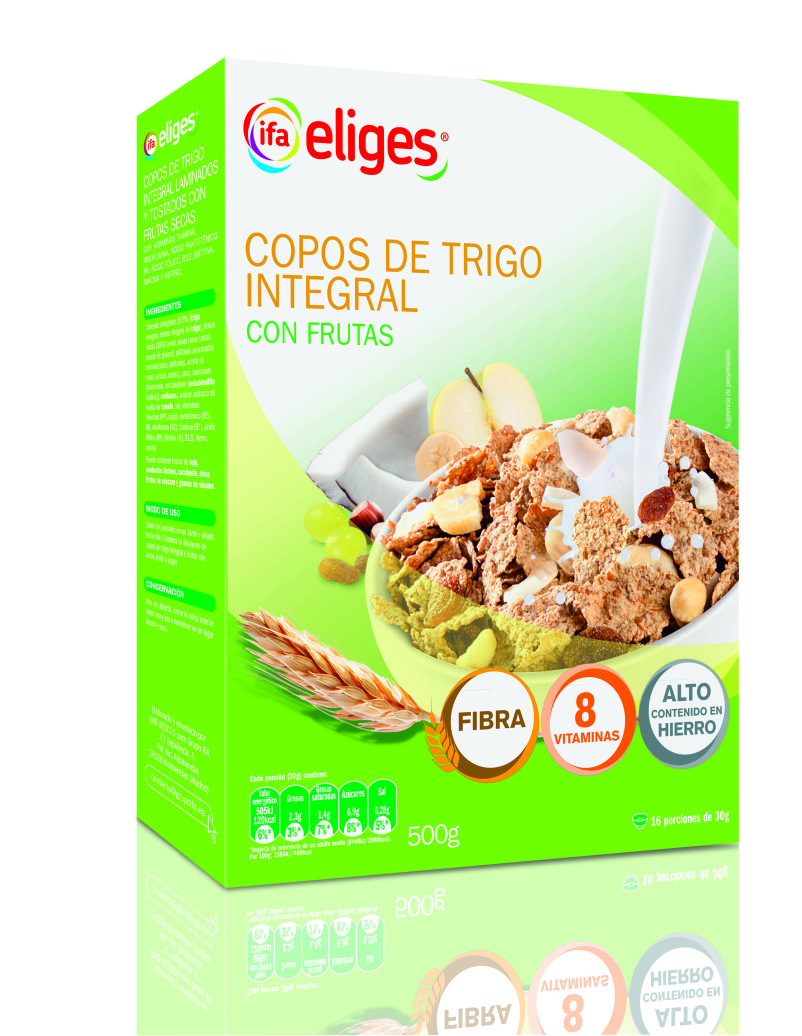 COPOS TRIGO INTEGRALES FRUTAS IFA ELIGES 500 g.