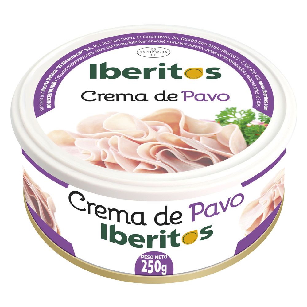 IBERITOS CREMA DE PAVO 250 g.
