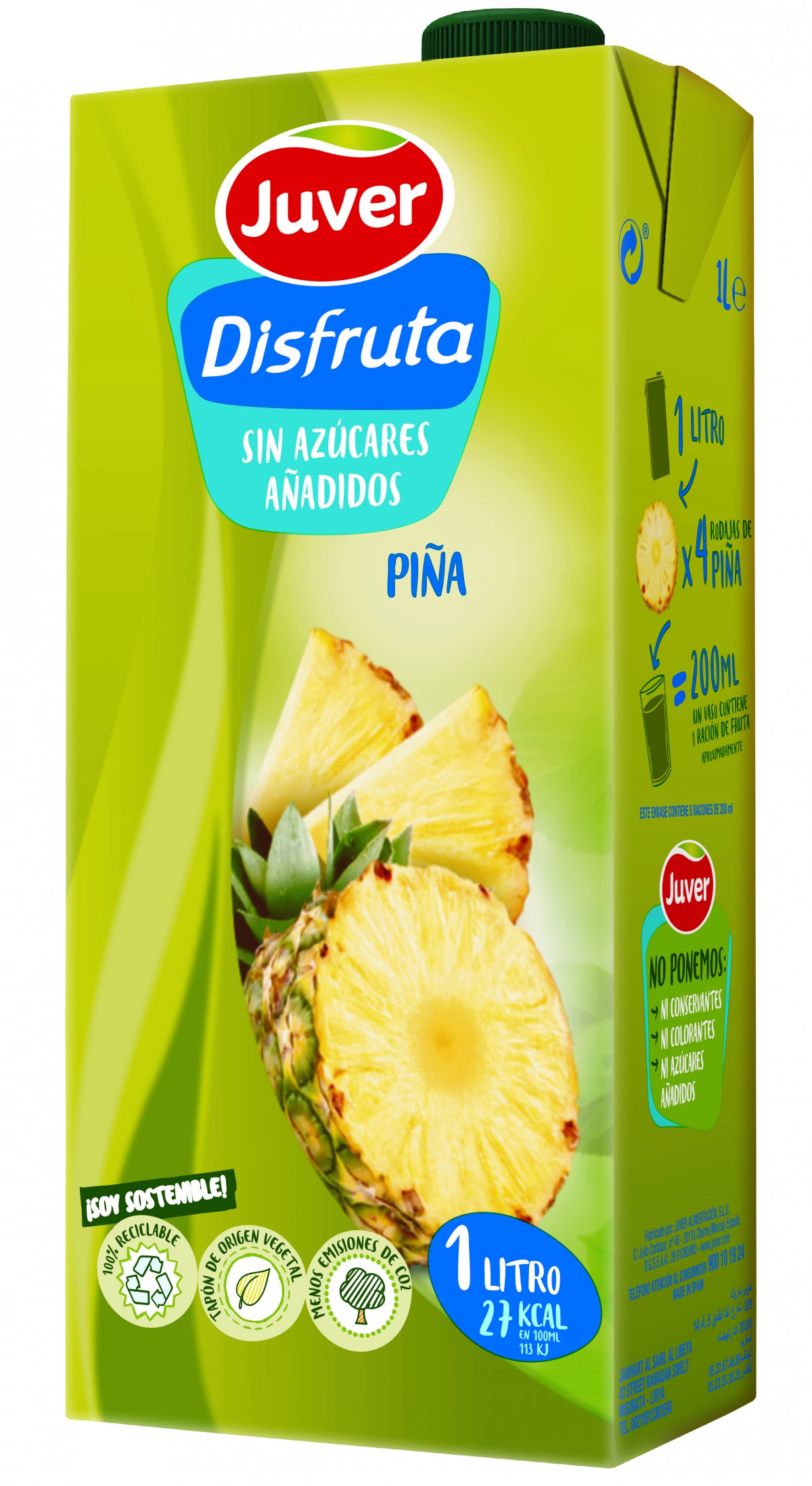 ZUMO PIÑA JUVER DISFRUTA BRIK 1 L.
