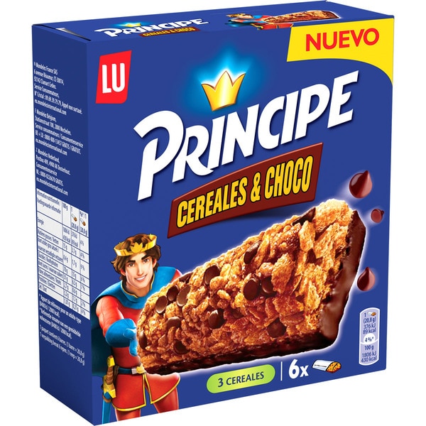 BARRITA CEREALES CHOCOLATE PRINCIPE 125g.