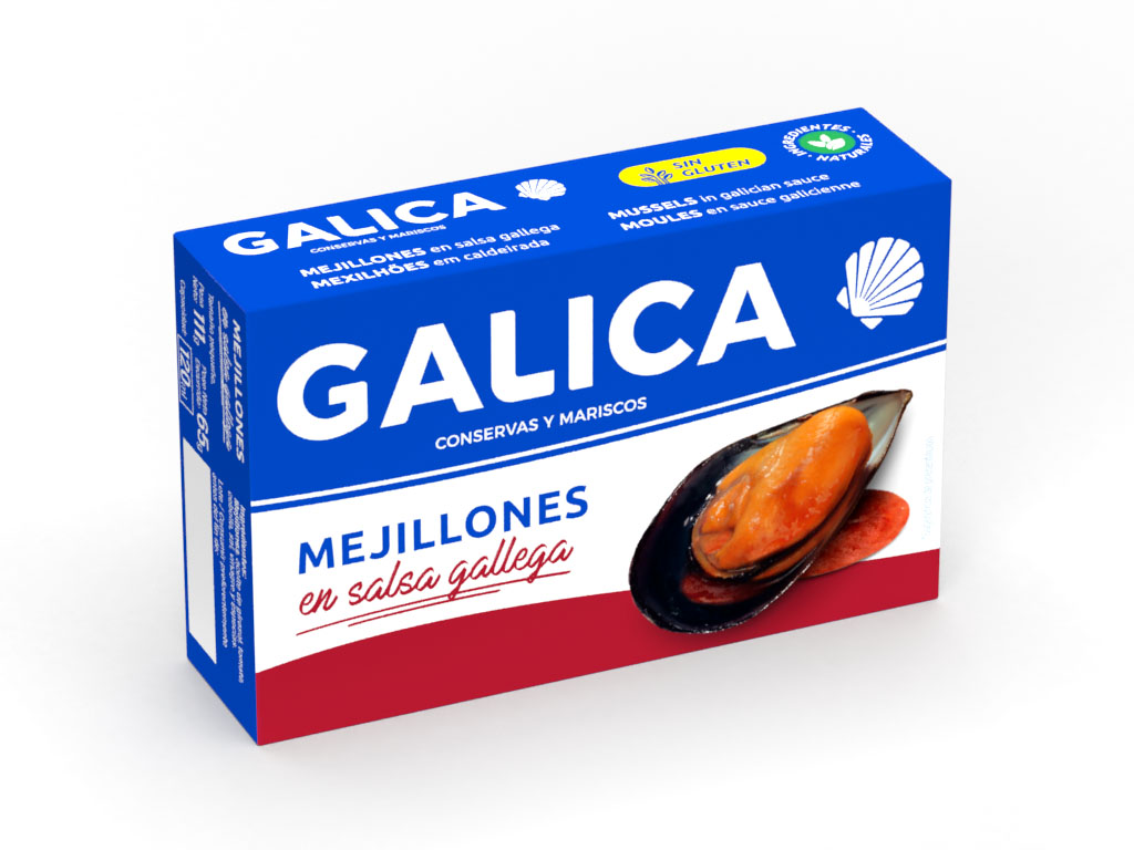 MEJILLONES GALICA SALSA GALLEGA 13/18 65g.