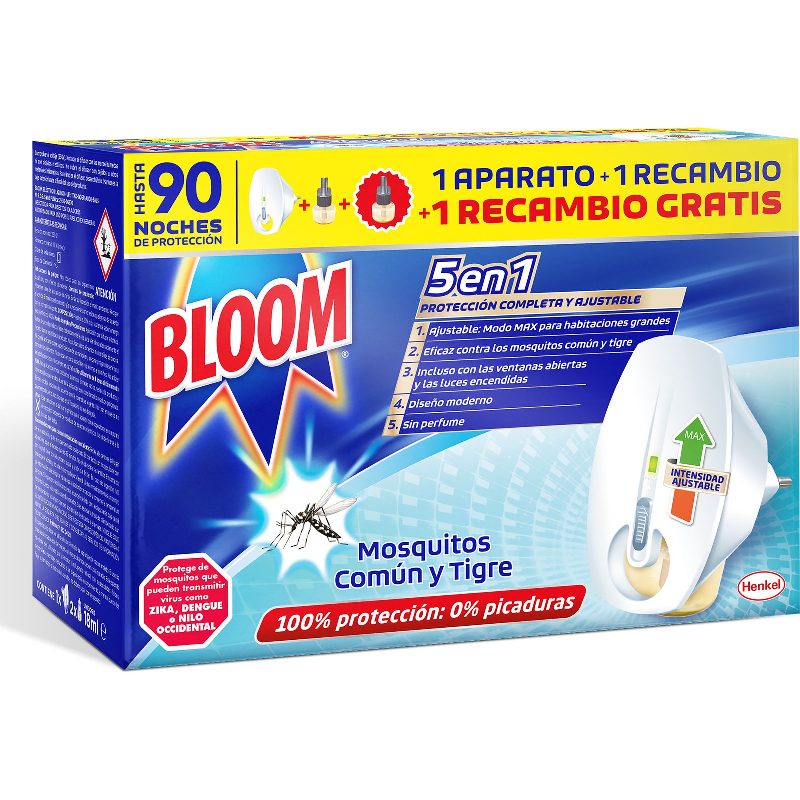 BLOOM MOSQUITOS APARATO + 2 RECAMBIOS 23ml.