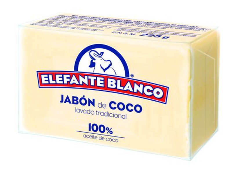 JABON PASTILLA ELEFANTE BLANCO COCO 225g.