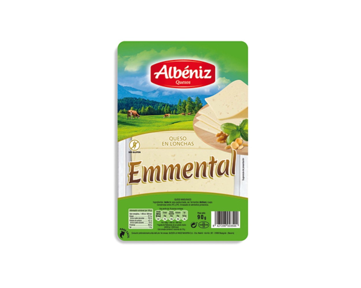 QUESO ALBENIZ EMMENTAL LONCHAS 65g.