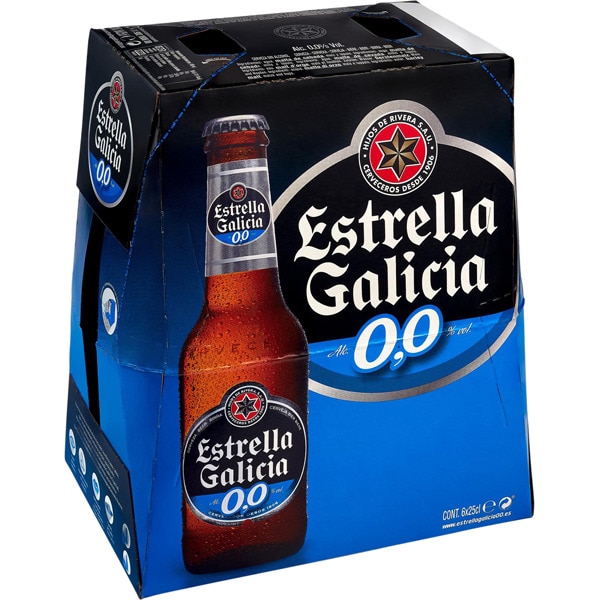 CERVEZA ESTRELLA GALICIA 6x25cl. 0,0 SIN ALCOHOL